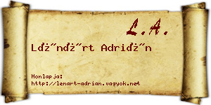 Lénárt Adrián névjegykártya
