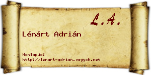 Lénárt Adrián névjegykártya